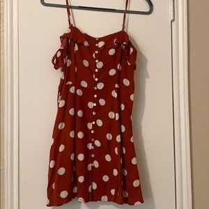 Red polka dot dress